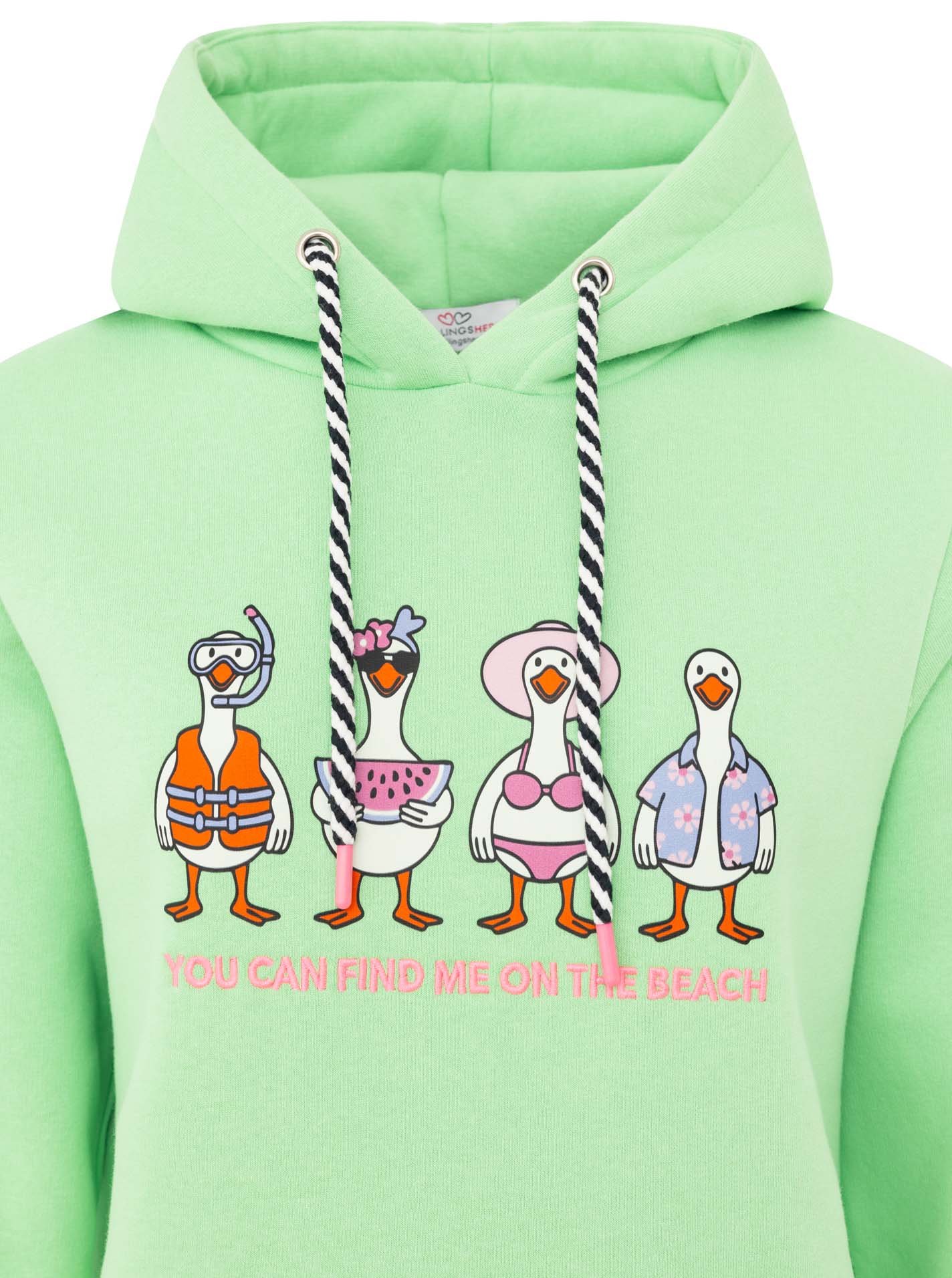 Zwillingsherz - Hoodie "On the beach" - Grün