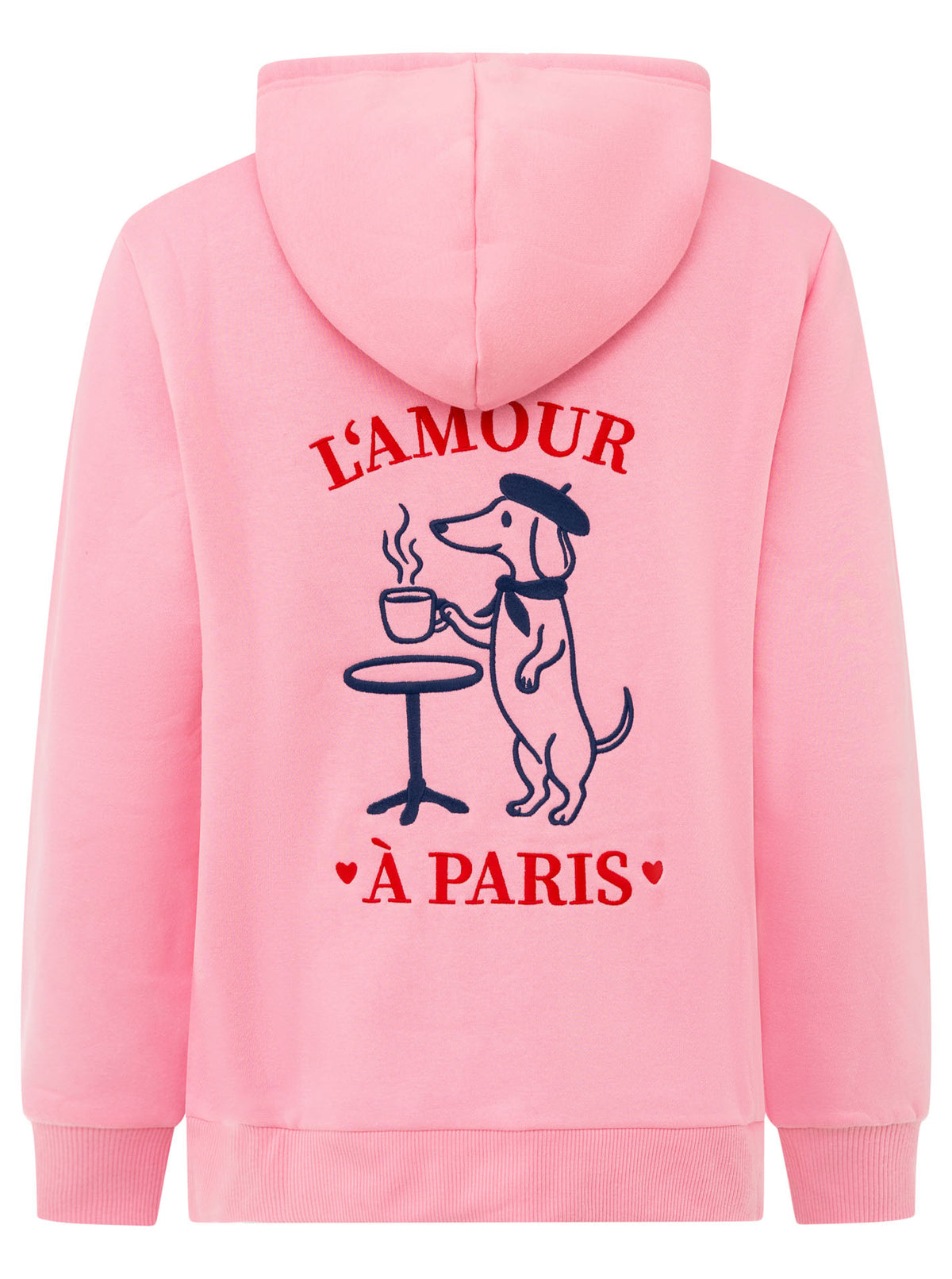 Zwillingsherz Hoodie Paris Dackel in Rosa – Hauptansicht