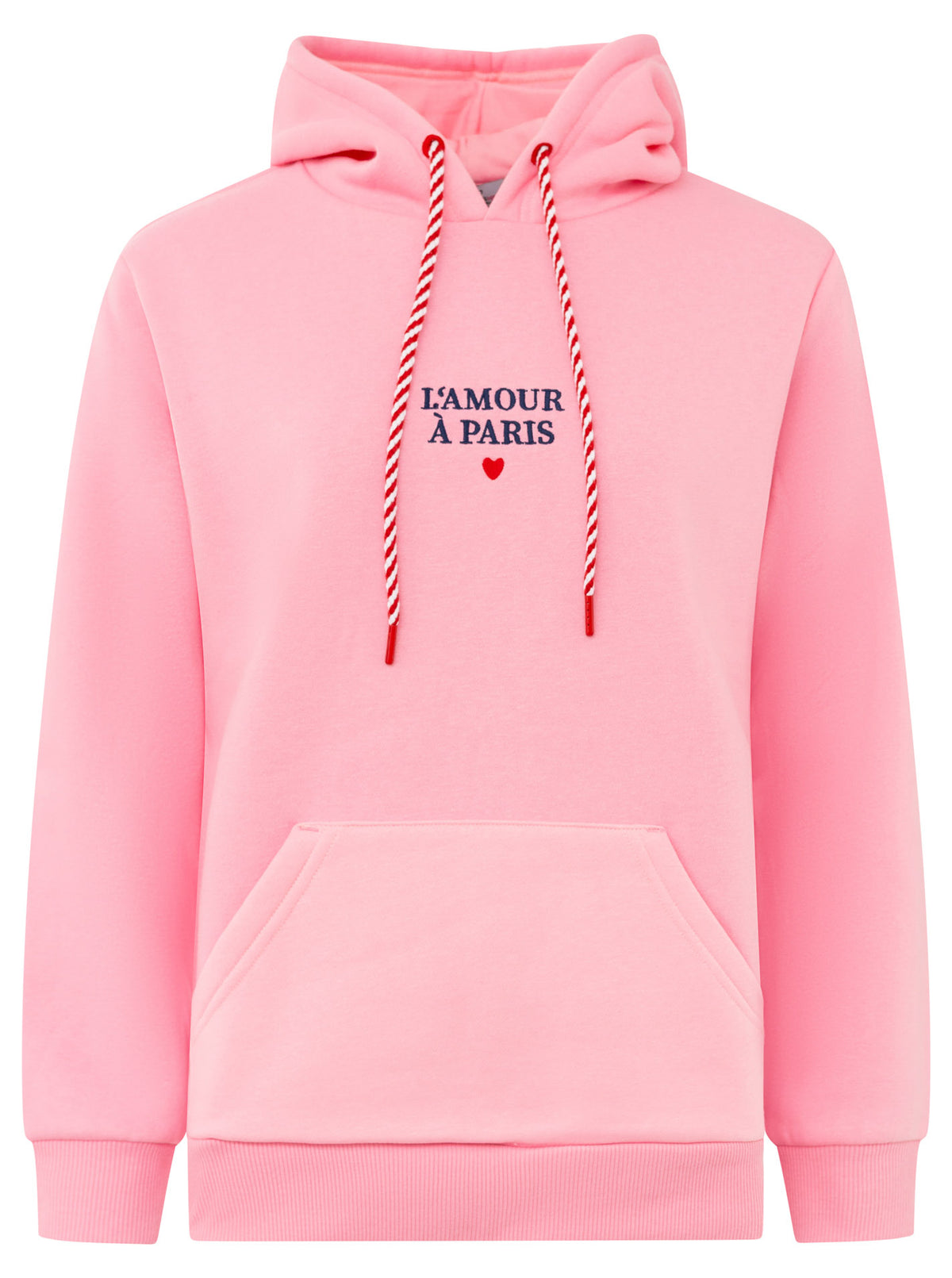 Zwillingsherz Hoodie Paris Dackel in Rosa – Frontansicht
