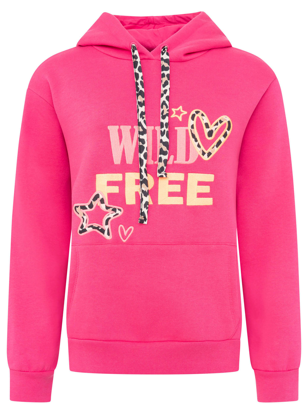 Zwillingsherz - Hoodie/Sweatshirt "Wild and Free" - Weinrot/Fuchsia