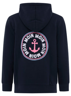 Zwillingsherz - Hoodiejacke "Moin Anker" - Dunkelblau