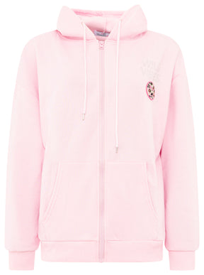 Zwillingsherz Hoodiejacke Wild Vibes Strass in Rosa – Hauptansicht
