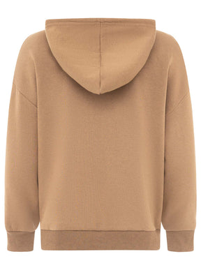 Zwillingsherz Hoodiejacke Wild Vibes Strass in Taupe – Rückansicht