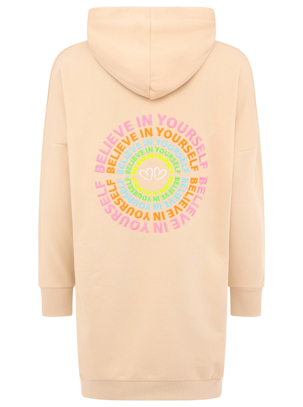 Zwillingsherz - Hoodiekleid "Good Vibes only - believe" - Beige