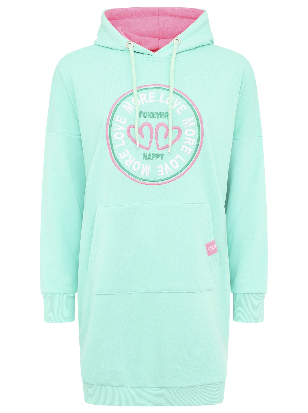 Zwillingsherz - Hoodiekleid "Good Vibes only - believe" - Mint