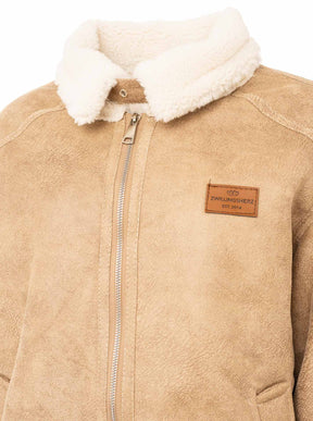 Zwillingsherz Jacke Teddyfell ZH in Beige – Detailansicht 3