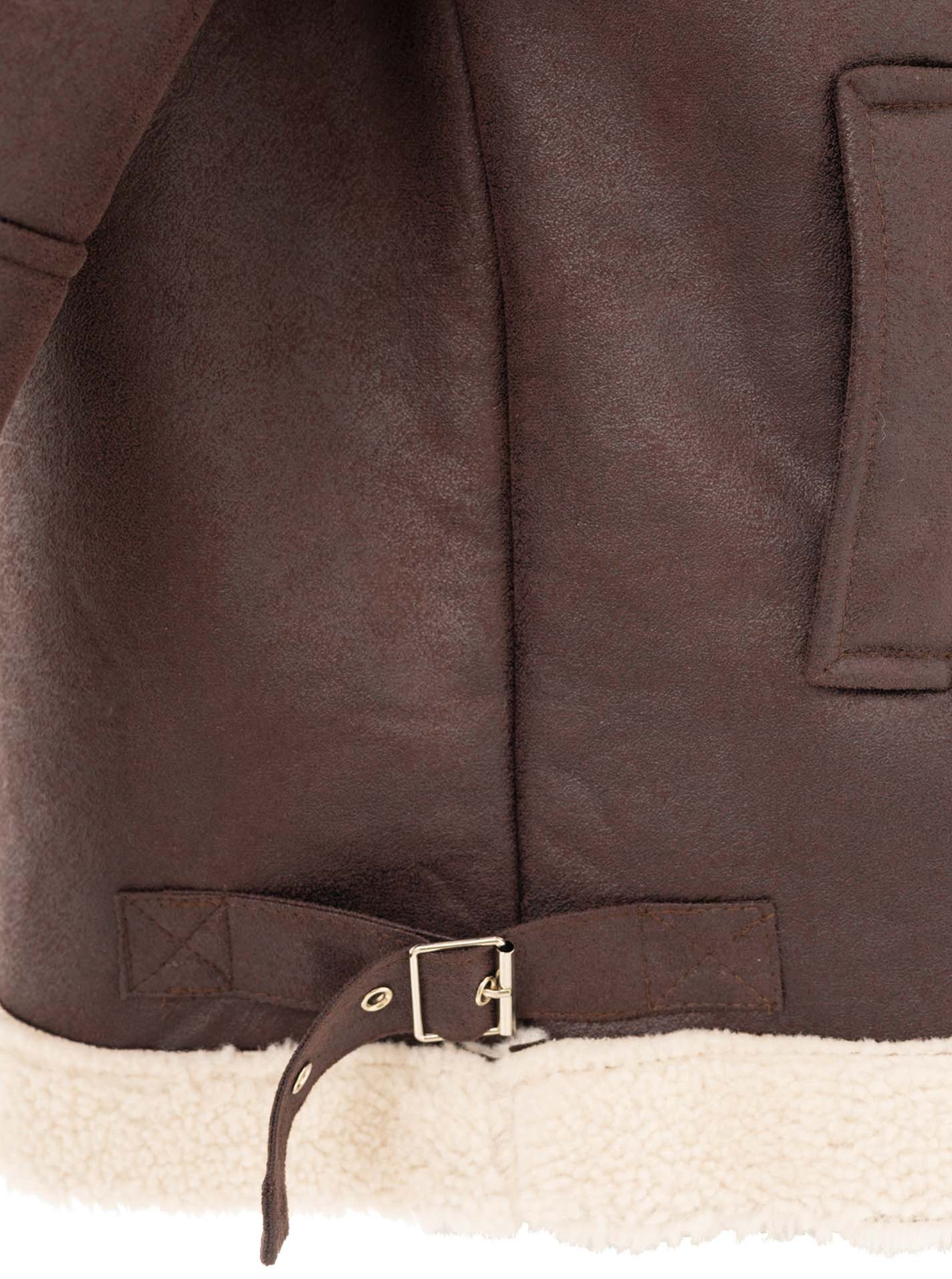 Zwillingsherz Jacke Teddyfell ZH in Braun – Detailansicht 4