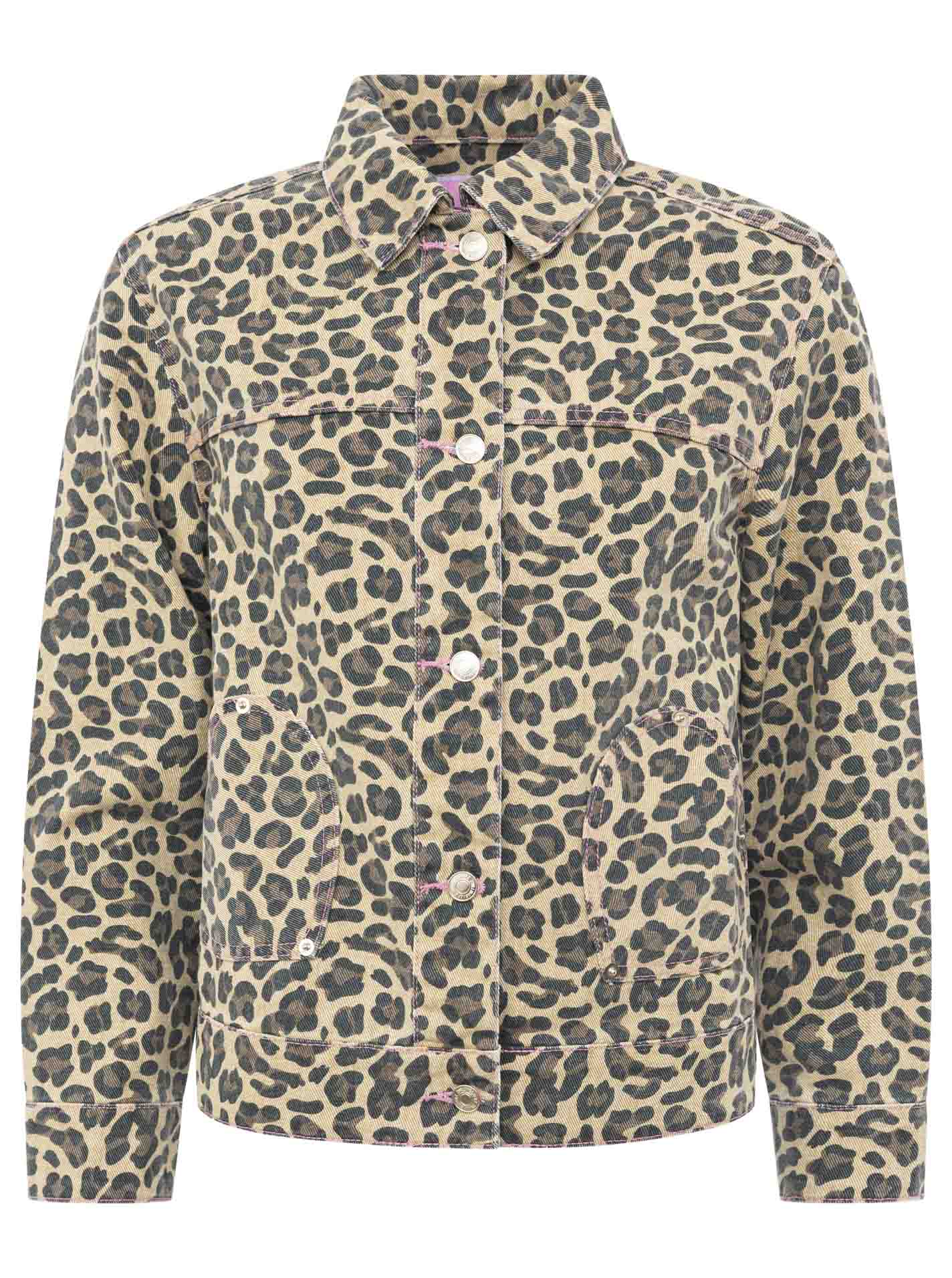 Zwillingsherz - Jeansjacke "Leo" - Beige/Schwarz