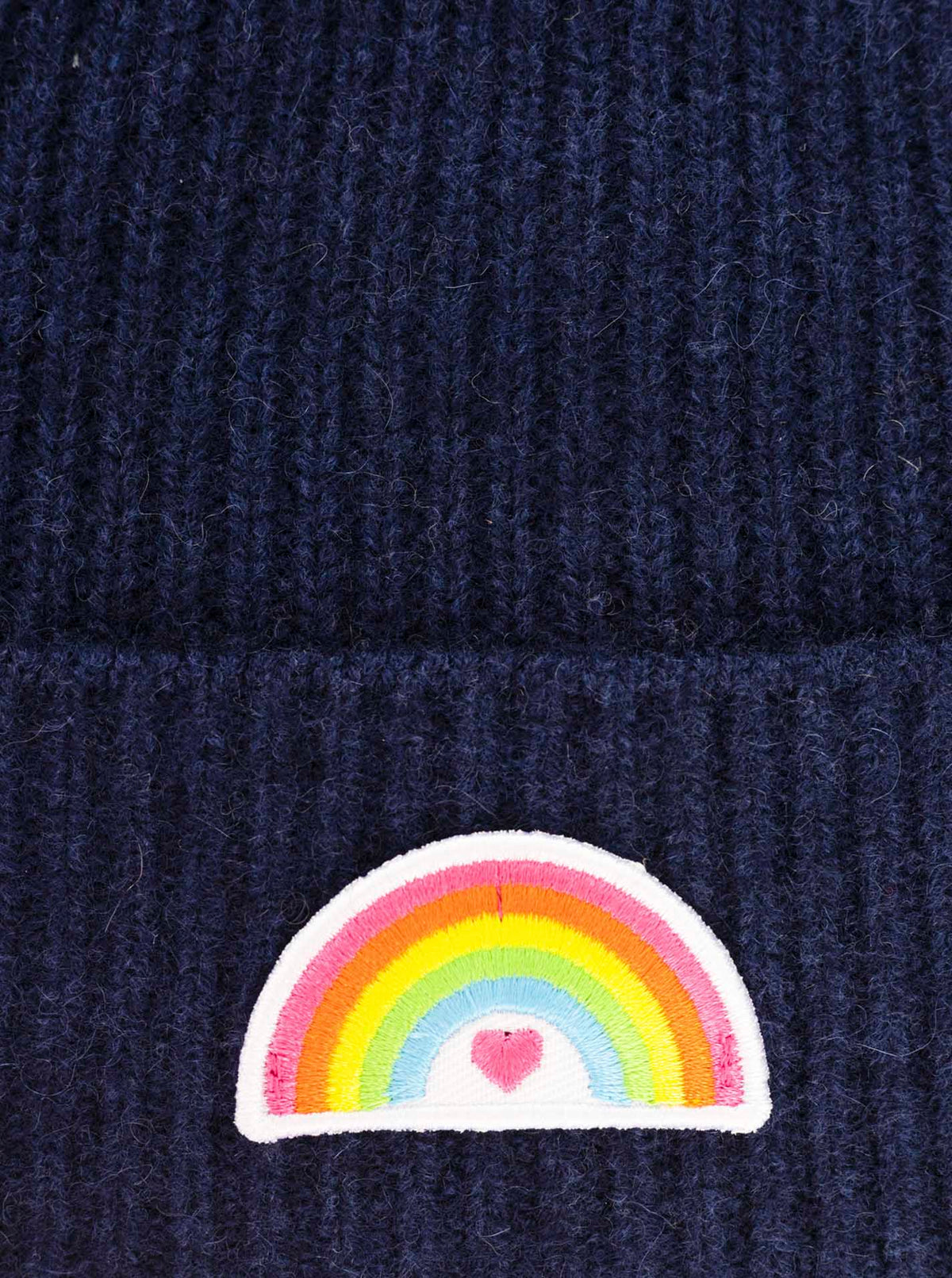 Zwillingsherz Kaschmir-Umschlagmütze Rainbow Patch Marine weitere Ansicht