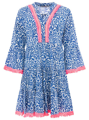 Zwillingsherz - Kleid "Flower Layout" - Blau