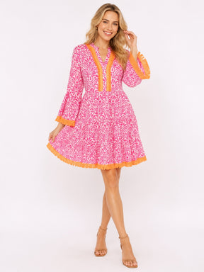 Zwillingsherz - Kleid "Flower Layout" - Pink