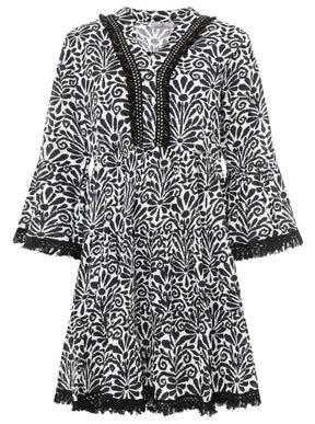 Zwillingsherz - Kleid "Flower Layout" - Schwarz
