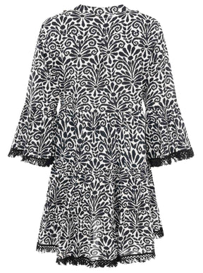 Zwillingsherz - Kleid "Flower Layout" - Schwarz