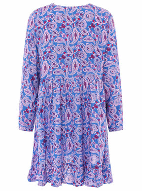 Zwillingsherz - Kleid/Tunika Paisley Design - Blau/Pink