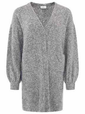 Zwillingsherz Kuschel Strick Cardigan mit Alpakawolle - Grau