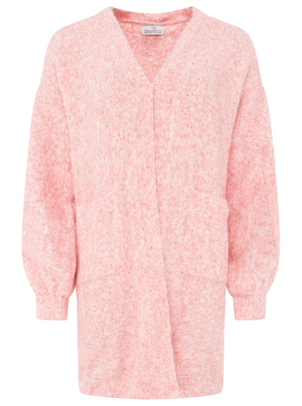 Zwillingsherz Kuschel Strick Cardigan mit Alpakawolle - Rosa