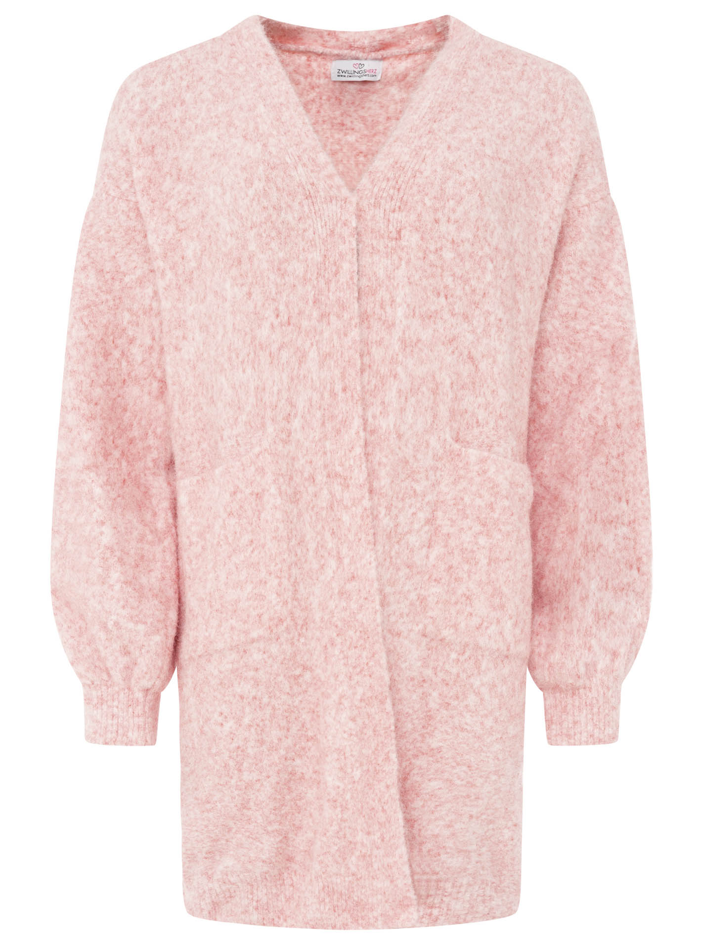Zwillingsherz Kuschel Strick Cardigan mit Alpakawolle - Rosa