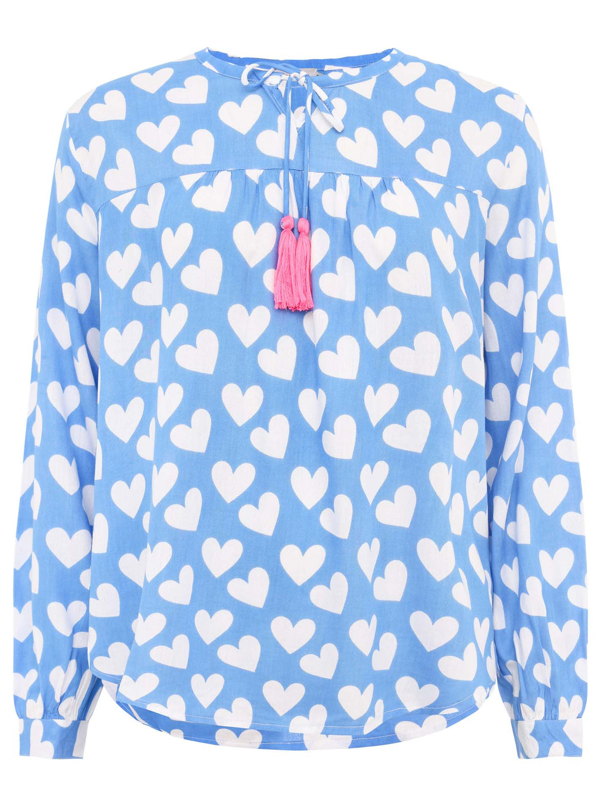 Zwillingsherz - Langarmbluse Herz Classic - Hellblau/Pink