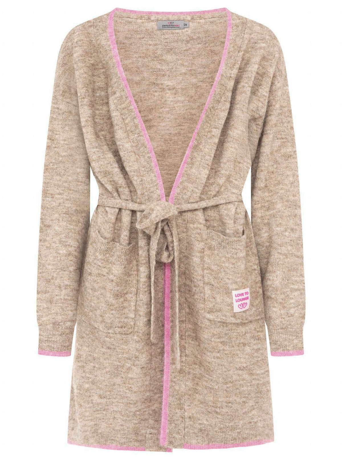 Zwillingsherz Long Cardigan Love to Lounge Beige – Ansicht 2