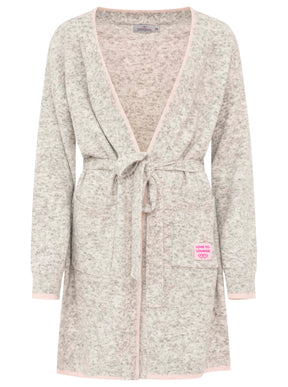 Zwillingsherz Long Cardigan Love to Lounge Hellgrau – Ansicht 1