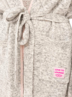 Zwillingsherz Long Cardigan Love to Lounge Hellgrau – Ansicht 3