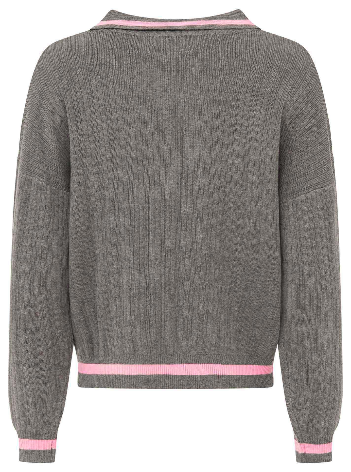Zwillingsherz Lounge Poloshirt Neon Dunkelgrau – Ansicht 5