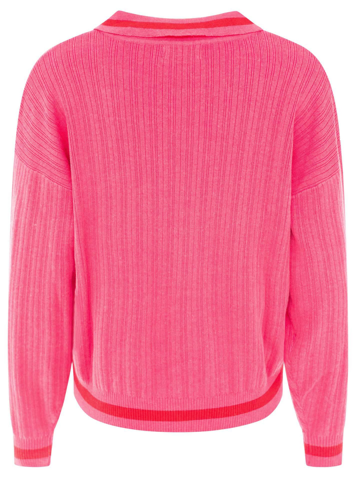 Zwillingsherz Lounge Poloshirt Neon Neonpink – Ansicht 5