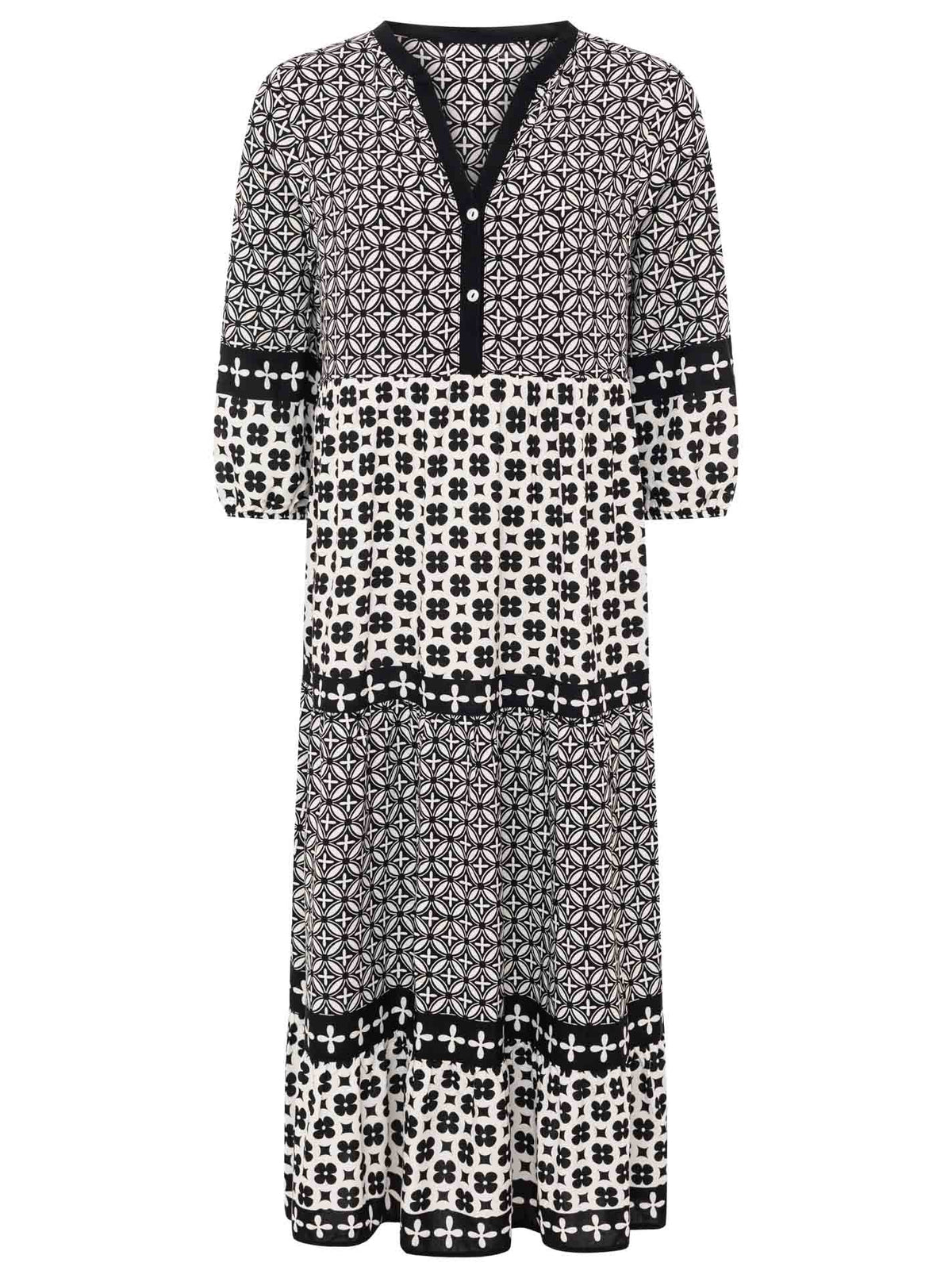 Zwillingsherz - Maxikleid "Geometric" - Schwarz
