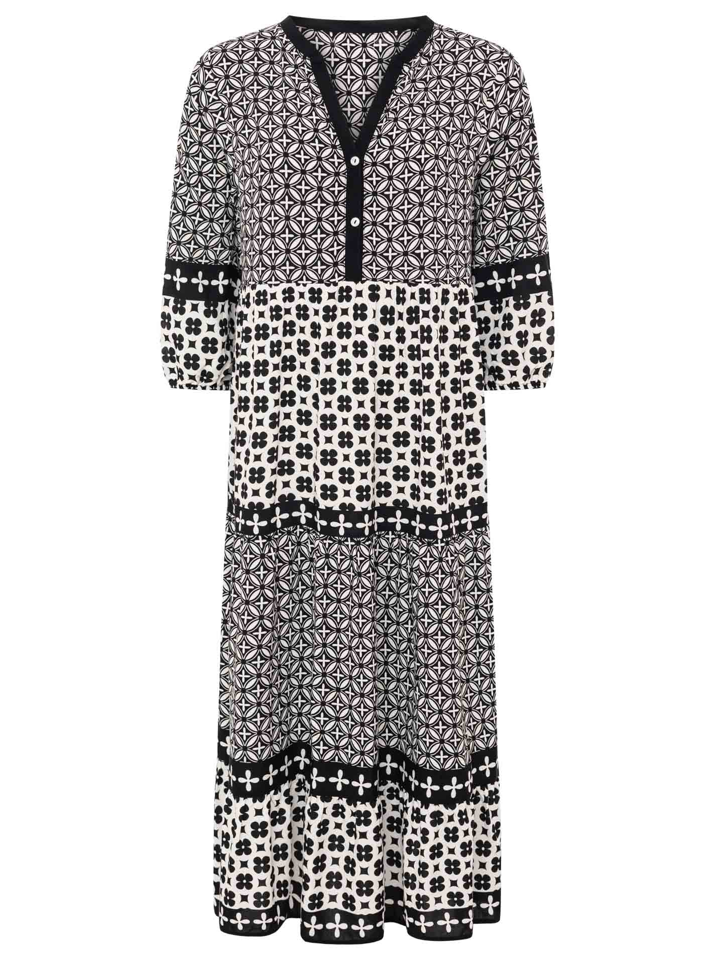 Zwillingsherz - Maxikleid "Geometric" - Schwarz