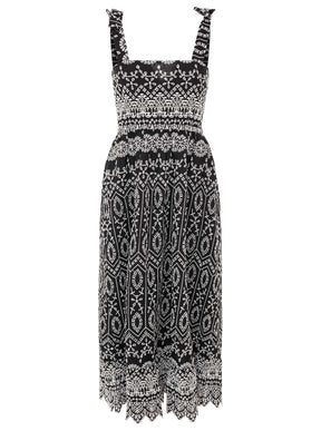 Zwillingsherz - Maxikleid mit Lochstickerei - Schwarz