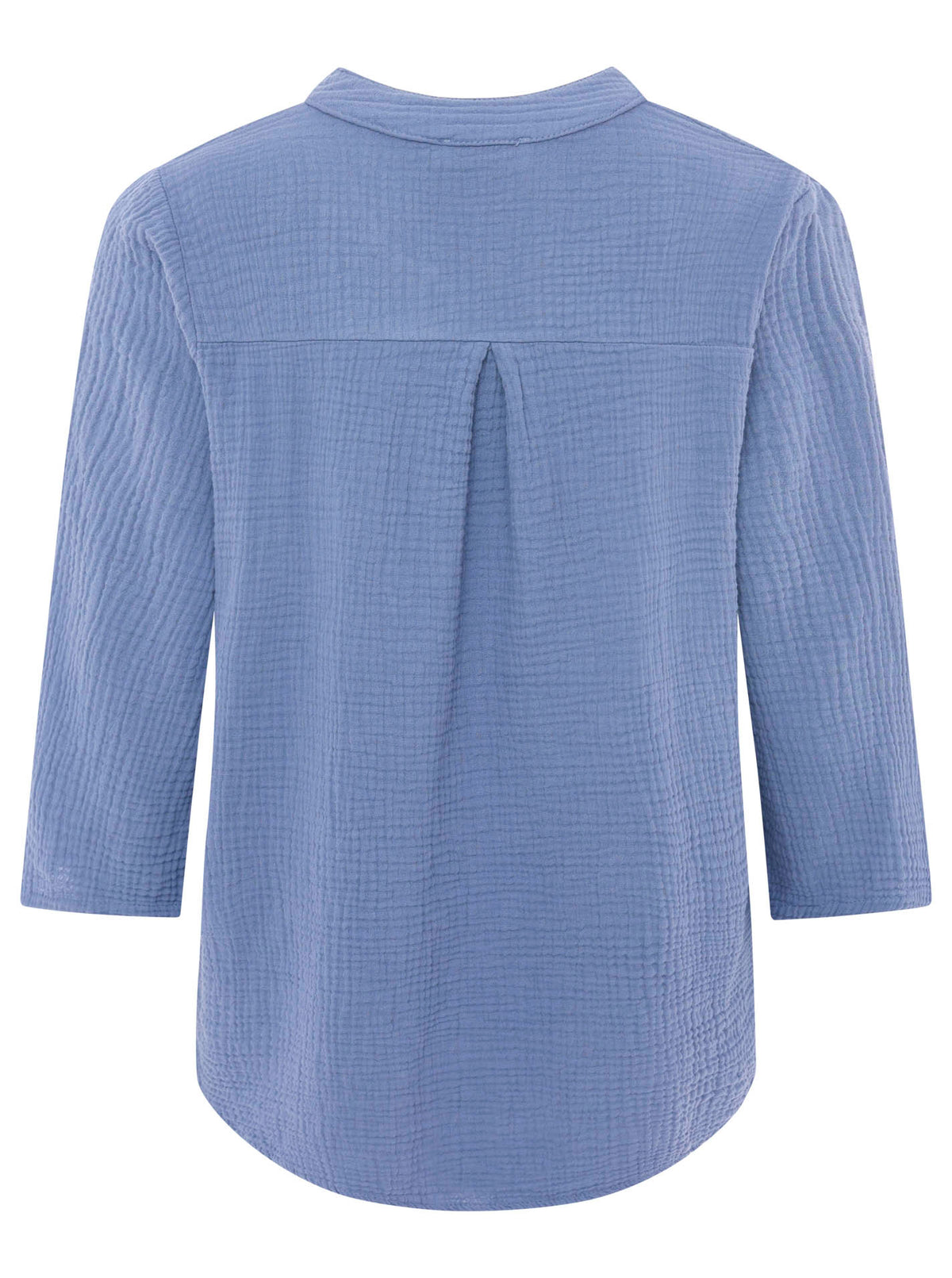 Zwillingsherz - Musselin Bluse Neonkante - Mittelblau