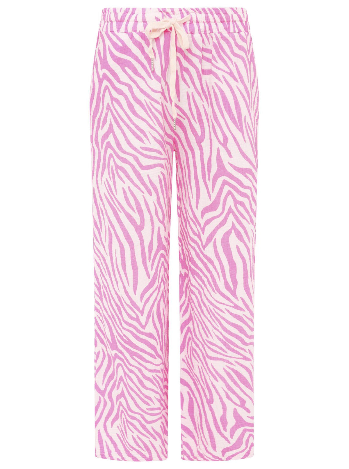 Zwillingsherz Musselin Hose Zebra - Weiß/Pink