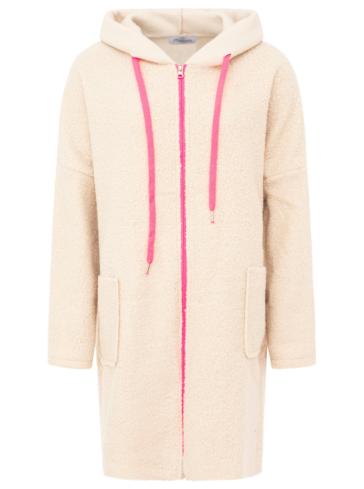 Zwillingsherz Teddy Mantel - Beige/Pink
