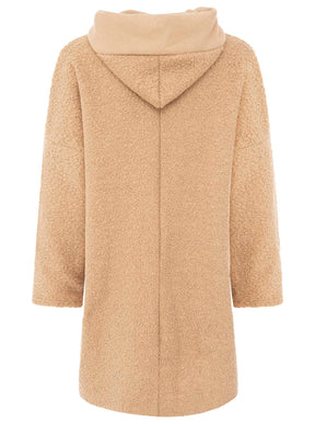 Zwillingsherz Teddy Plüsch Mantel - Mittelbeige