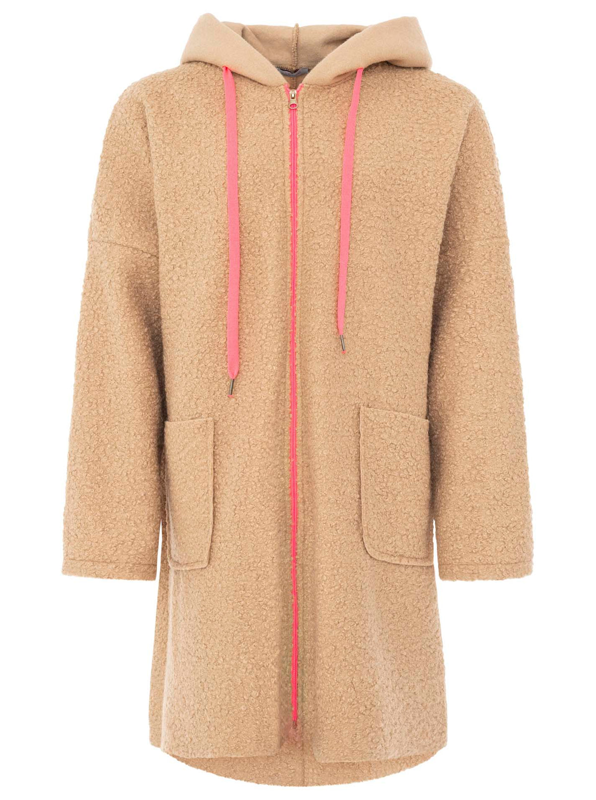 Zwillingsherz Teddy Plüsch Mantel - Mittelbeige