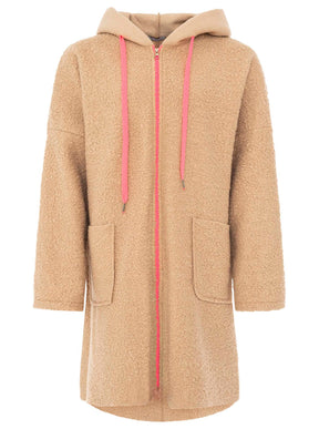 Zwillingsherz Teddy Plüsch Mantel - Mittelbeige
