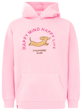 Zwillingsherz Oversized Hoody DOG LOVE in Pink – Rückansicht
