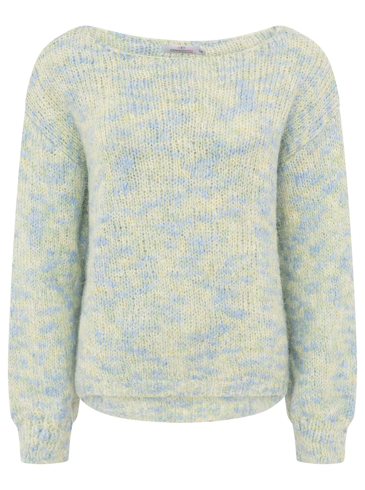 Zwillingsherz Oversize Woll-Pullover - Hellgrün