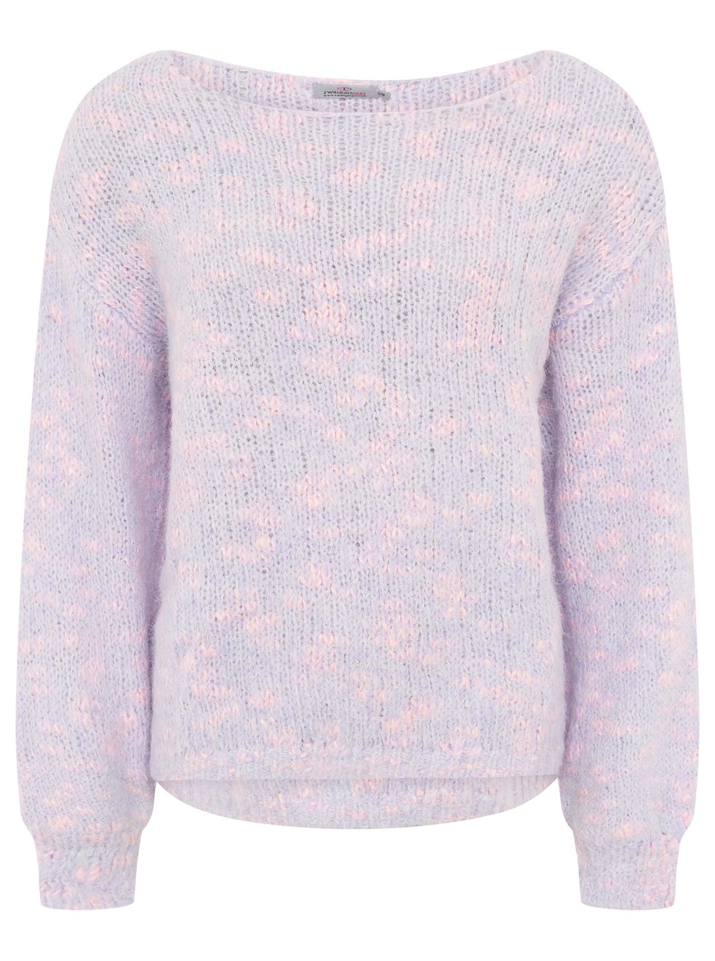 Zwillingsherz Oversize Woll-Pullover - Flieder