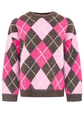 Zwillingsherz Pullover BIG ARGYLE in Braun – Ansicht 2