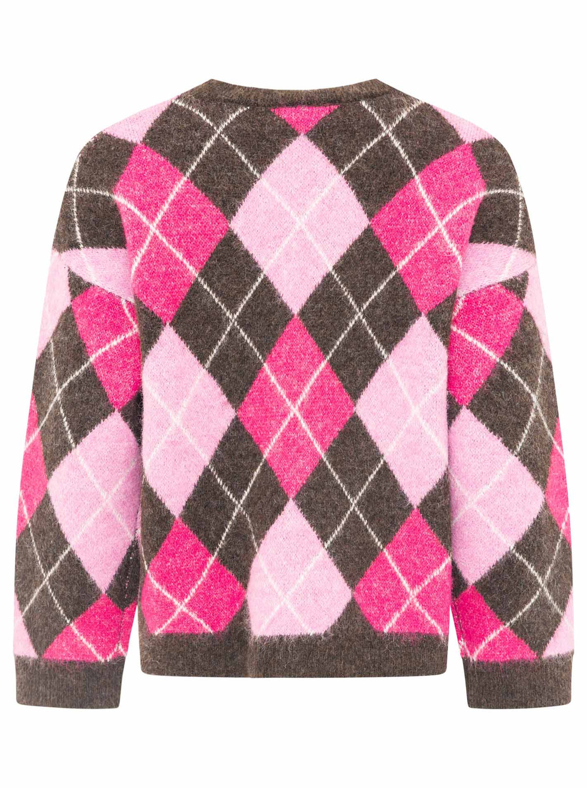 Zwillingsherz Pullover BIG ARGYLE in Braun – Ansicht 4