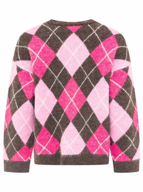 Zwillingsherz Pullover BIG ARGYLE in Braun – Ansicht 4