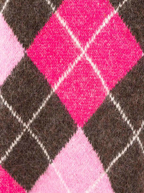 Zwillingsherz Pullover BIG ARGYLE in Braun – Ansicht 5
