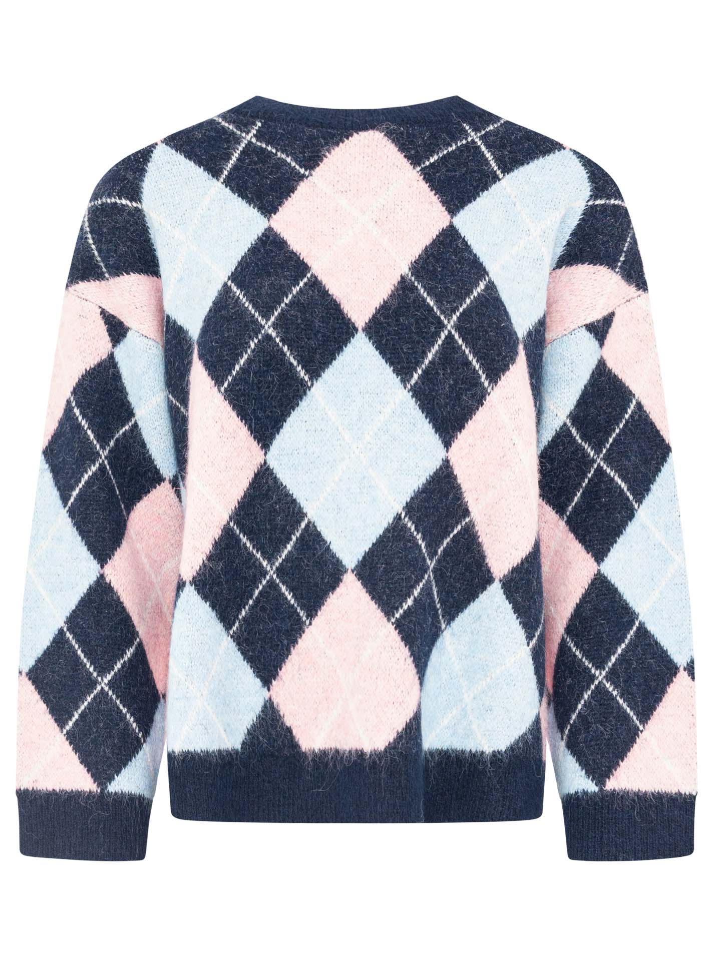 Zwillingsherz Pullover BIG ARGYLE in Marine – Ansicht 2