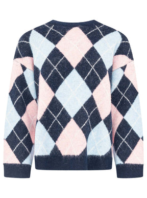 Zwillingsherz Pullover BIG ARGYLE in Marine – Ansicht 2