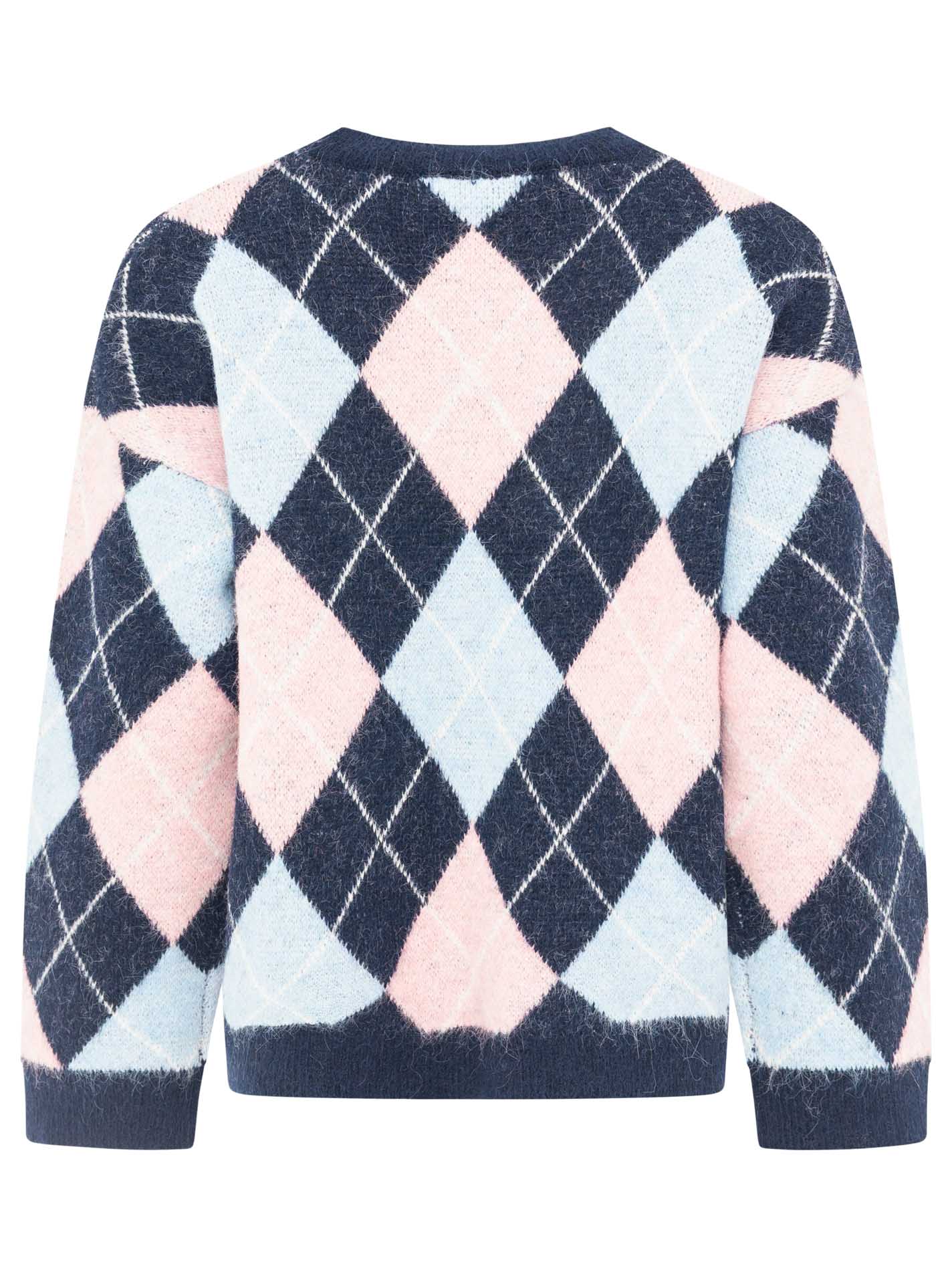Zwillingsherz Pullover BIG ARGYLE in Marine – Ansicht 4