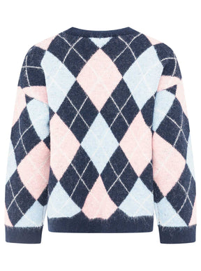 Zwillingsherz Pullover BIG ARGYLE in Marine – Ansicht 4