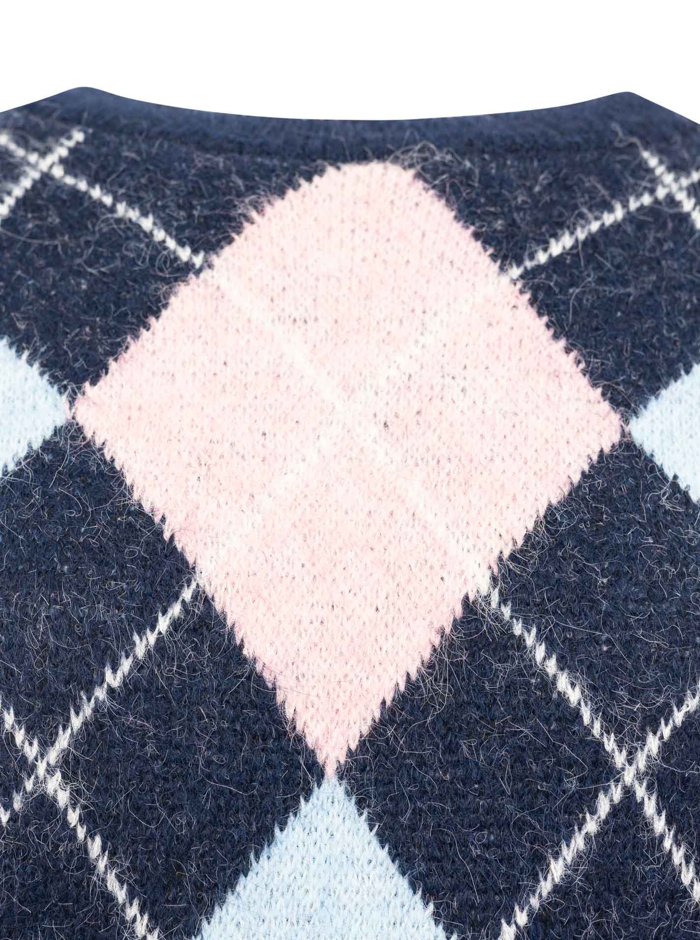 Zwillingsherz Pullover BIG ARGYLE in Marine – Ansicht 5
