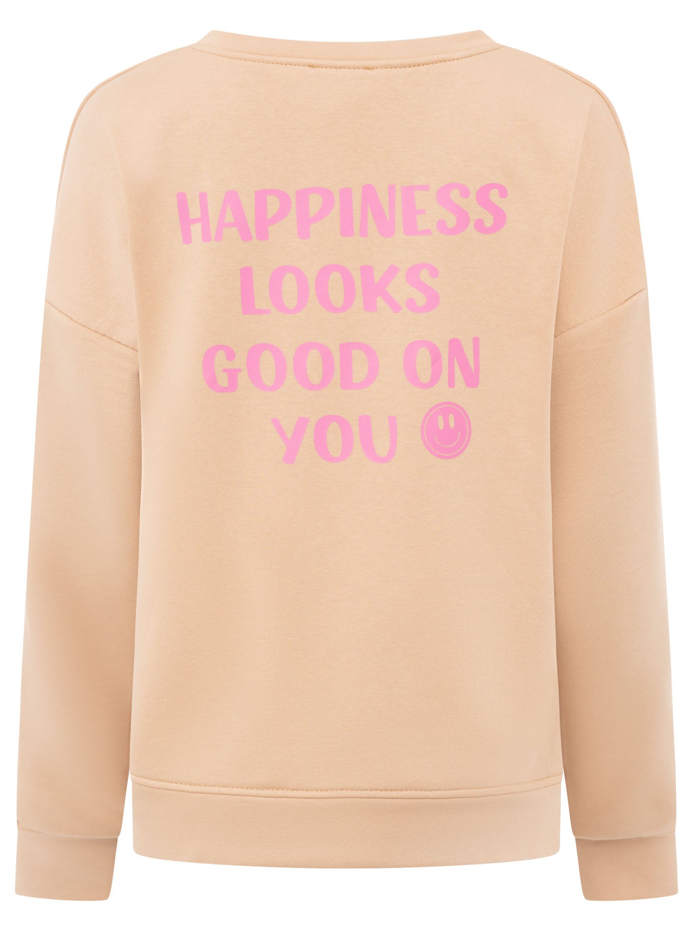 Zwillingsherz Pullover Big Smile in Beige – Rückansicht