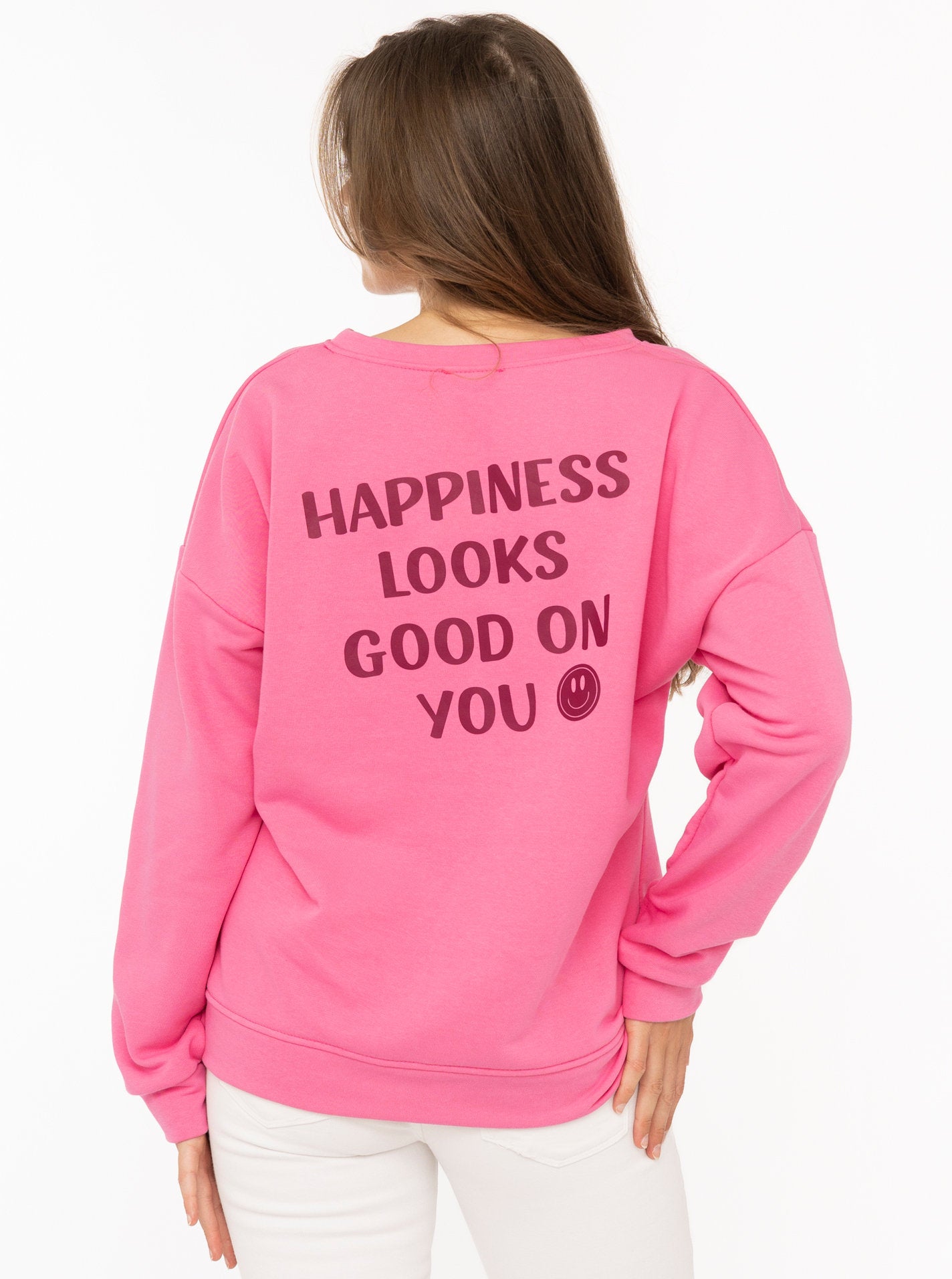 Zwillingsherz Pullover Big Smile in Pink – Detailansicht 1